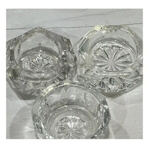 Vintage Glass Salt Cellar bundle of 3- Open Salts